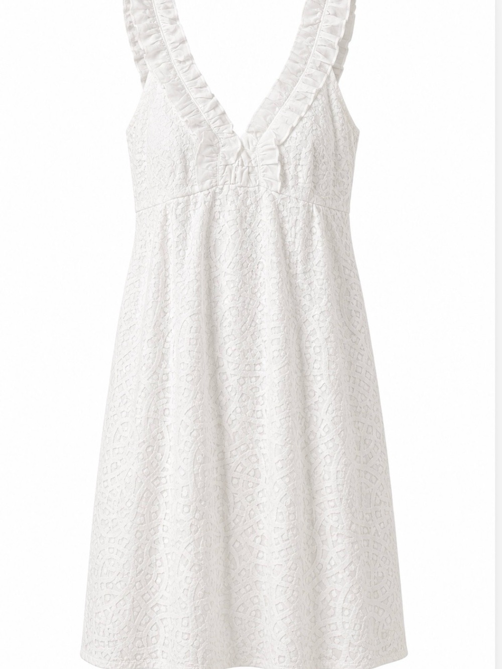 Lilly Pulitzer White Ruffled Strap Eyelet Dress